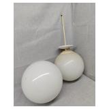 Two hanging lamps just wire coming from top not