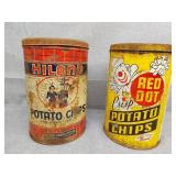 Two vintage chip tins