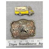 Two belt buckles