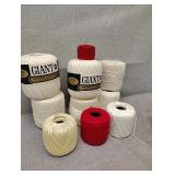 Crochet cotton and basket