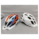 Two bicycle helmets