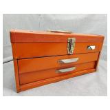 Metal toolbox with contents