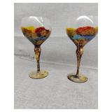 Two painted glasses