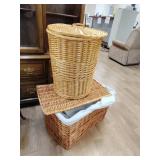 Two wicker style baskets