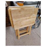 Three wood TV trays