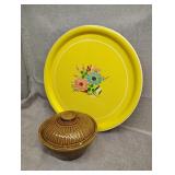 Metal server and ceramic bowl
