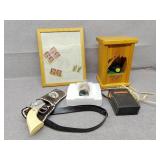 Cap gun, Elvis stamps, display for tractor