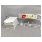 Small plastic storage and over the door hanger