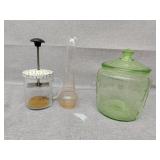 Uranium jar and two other pieces