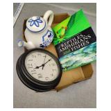 Book, clock, decor