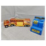 Buddy L semi and Uncle Sam's tin bank