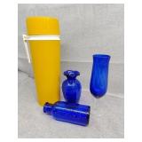 Glass and plastic thermos