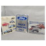 3 metal Ford signs