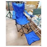 Folding outdoor chair with foot rest