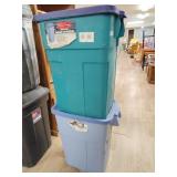 2 - 30 gallon trash cans plastic