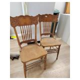 2 wood chairs
