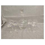 Wine decanter and six glasses