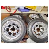 4 golf cart wheels and tires 205/50-10 half tread