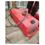 Plastic rolling gas tank 14 gallon gravity fed