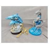 Dolphin items left one is broke right one is lamp