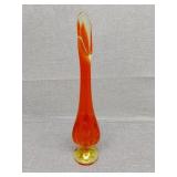 Orange and amber six petal vase