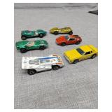 Six red line Hot wheel cars