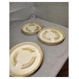 Three ceramic chicken water bottoms
