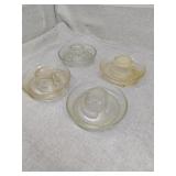 Four glass chicken water bottom