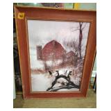 Horse and barn print 29 x23