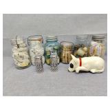 Sewing items, glass jars and more