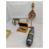 Cordless vac untested, antique hand drill and