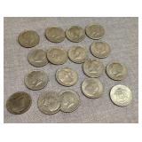 17 Kennedy half dollars all 1971