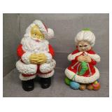 Ceramic Santa and Mrs Claus