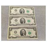 3 - $2 bills 1976