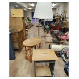 Table with lamp and other wood stand