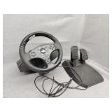 Gaming  steering wheel and pedals