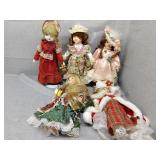 Five porcelain dolls
