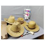Four hats and winter decor