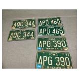 Three pairs Iowa license plates 1979