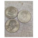 Three Ike dollars two bicentennials and 71