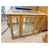 Glass top cabinet one glass shelf 28x34x14