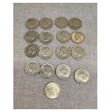 17 Kennedy half dollars all 1971