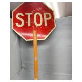 Double-sided stop and slow sign