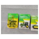 John Deere tractor, teller and grain drill