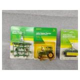 John Deere tractor, tiller and grain drill