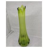 L. E Smith ribbed 20.5 in ribbed vase