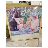 Dog and stuff teddy bear print 30x29