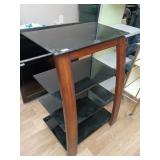 Wood and glass entertainment center