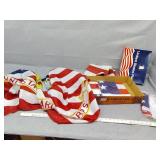 American flags and Marine corps flag