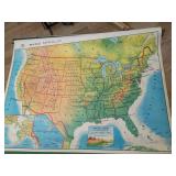 Two classroom vintage North American maps